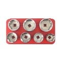 7 Pieces 3/8'' Oil Filter Cap Wrench Socket Set Tool Kit 24 27 29 30 32 36 38mm Replacement for Mercedes Benz VW BMW