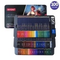 NYONI Professional Watercolor Pencils Set 12/24/36/48/72/100 Colored Pencils Water Soluble Color Pencils with Brush and Metal Box Art Supplies for Children Students Artists Adults for Drawing Sketching Painting Coloring Books