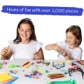 DIY Arts and Crafts Supplies Kit 2000+ Pieces Set Activity Craft Materials with Carrying Box Handmade Educational Gift for Students School Kindergarten Home Craft Art Supplies