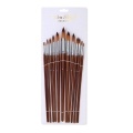 13pcs Professional Art Paint Brushes Set Long Wooden Handle Nylon Hair Paintbrush for Acrylic Oil Watercolor Gouache Face Painting Drawing Art Supplies