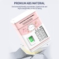 Electronic Piggy Bank MINI ATM Saving Box with Password Simulated Fingerprint Money Bank for Cash Coins Auto Scroll Paper for Boys Girls Kids Safe Bank Box Perfect Birthday Gifts