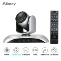 Aibecy 1080P HD Video Conference Camera 3X Optical Zoom Wide Angle Webcam Supported H.264 Hard Compression 355° Rotation Plug & Play with Remote Control for Video Meetings Training Teaching