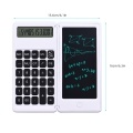 Foldable Calculator & 6 Inch LCD Writing Tablet Digital Drawing Pad 12 Digits Display with Stylus Pen Erase Button for Children Adults Home Office School Use