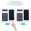 Foldable Calculator & 6 Inch LCD Writing Tablet Digital Drawing Pad 12 Digits Display with Stylus Pen Erase Button for Children Adults Home Office School Use