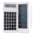 Foldable Calculator & 6 Inch LCD Writing Tablet Digital Drawing Pad 12 Digits Display with Stylus Pen Erase Button for Children Adults Home Office School Use