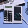 Foldable Calculator & 6 Inch LCD Writing Tablet Digital Drawing Pad 12 Digits Display with Stylus Pen Erase Button for Children Adults Home Office School Use