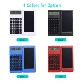 Foldable Calculator & 6 Inch LCD Writing Tablet Digital Drawing Pad 12 Digits Display with Stylus Pen Erase Button for Children Adults Home Office School Use