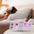 3D Led Wall Clock Date Temperature Display Digital Alarm Clock for Home Living Room Office Warehouse