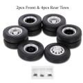6PCS Aluminum Alloy Front & Rear Truck Wheel Rim Tires Compatible with Tamiya 1/14 RC Tractor Truck( type-10)