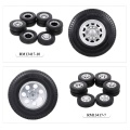 6PCS Aluminum Alloy Front & Rear Truck Wheel Rim Tires Compatible with Tamiya 1/14 RC Tractor Truck( type-10)