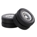 6PCS Aluminum Alloy Front & Rear Truck Wheel Rim Tires Compatible with Tamiya 1/14 RC Tractor Truck( type-10)