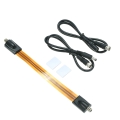 Extreme Slim Flat Power Cable Female F Connector Fits Under Doors Windows Without Drilling 26cm Long + F Male Camera Power Input/Output Adapter Cable Extension Line