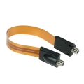 Extreme Slim Flat Power Cable Female F Connector Fits Under Doors Windows Without Drilling 26cm Long + F Male Camera Power Input/Output Adapter Cable Extension Line