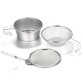 TOMSHOO Stainless Steel Sierra Cup Bowl with Mesh Strainer Colander and Lid for Camping Hiking Backpacking