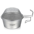 TOMSHOO Stainless Steel Sierra Cup Bowl with Mesh Strainer Colander and Lid for Camping Hiking Backpacking