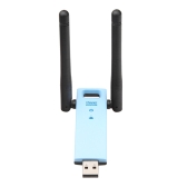 WD-R603U Extensor de alcance sem fio de 300Mbps Amplificador de reforço de sinal repetidor USB WiFi Antenas duplas Azul com preto
