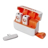 hohem MIC-01 Un-démarrage-Deux Microphone sans fil 2.4G/Mic à pince pour smartphone 3niveaux Annulation du bruit intégré TF Fente de carte Contrôle à distance avec carte de charge Micro externe pour type Entrevue de diffusion en direct avec les tablettes Android Smarphones