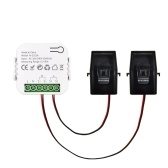 Tuya Interruptor de Energia WiFi Multifunções Tensão de Energia Medidor de Corrente Mobilephone APP Estatísticas de Energia em Tempo Real com Função de Configuração de Energia 2CT