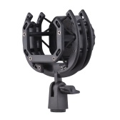 Muslady Microfono Shock Mount Sospensione Clip di supporto 180 ° pieghevole per il montaggio del microfono a condensatore