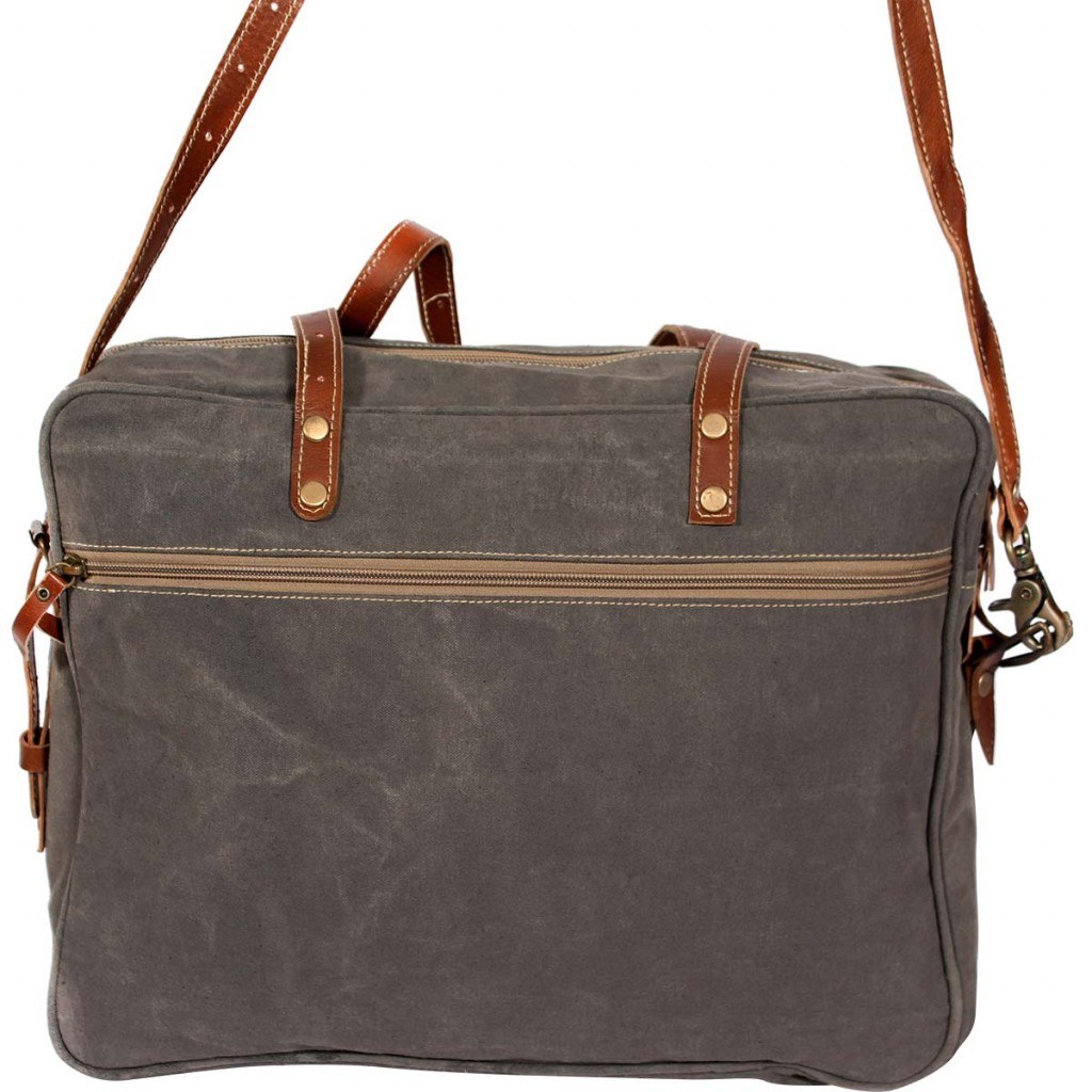 Handbag Canvas and genuine leather Gray