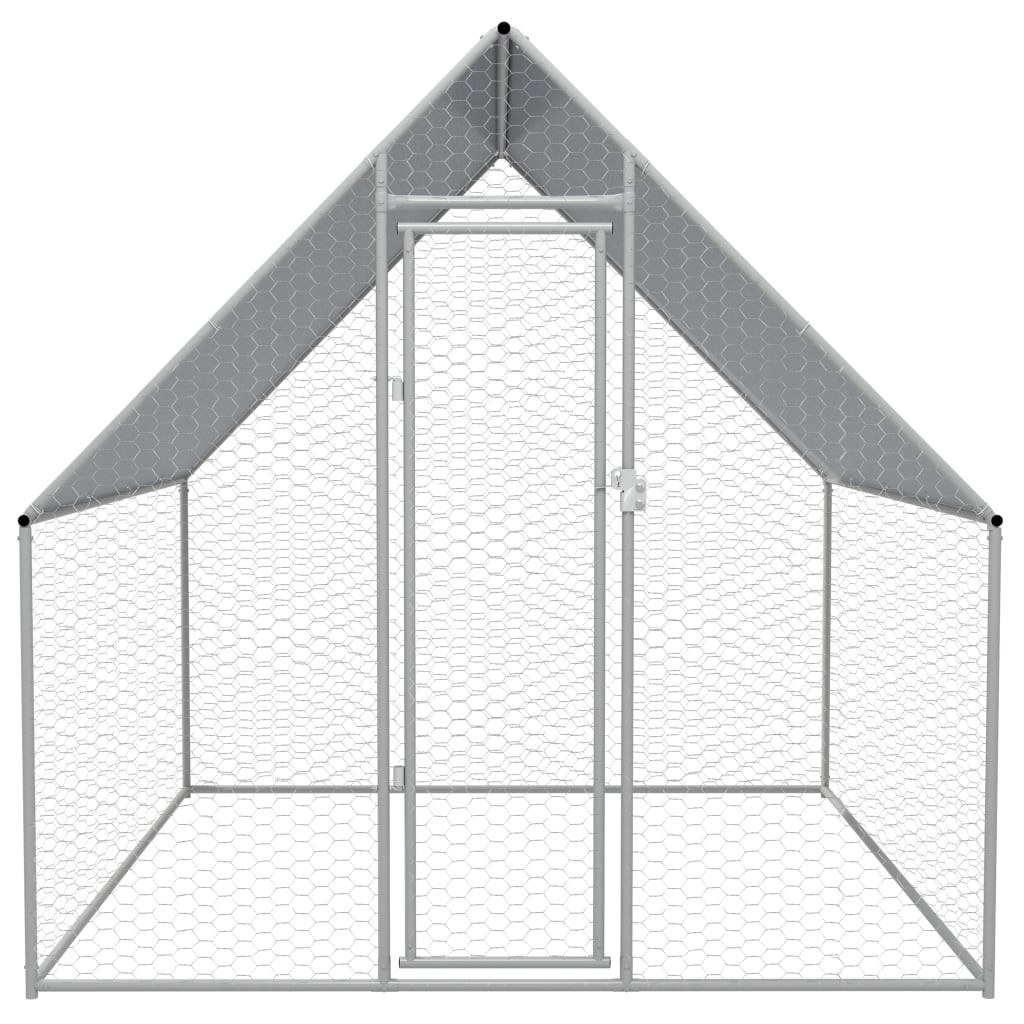 Outdoor Chicken Cage Galvanized Steel 6'6