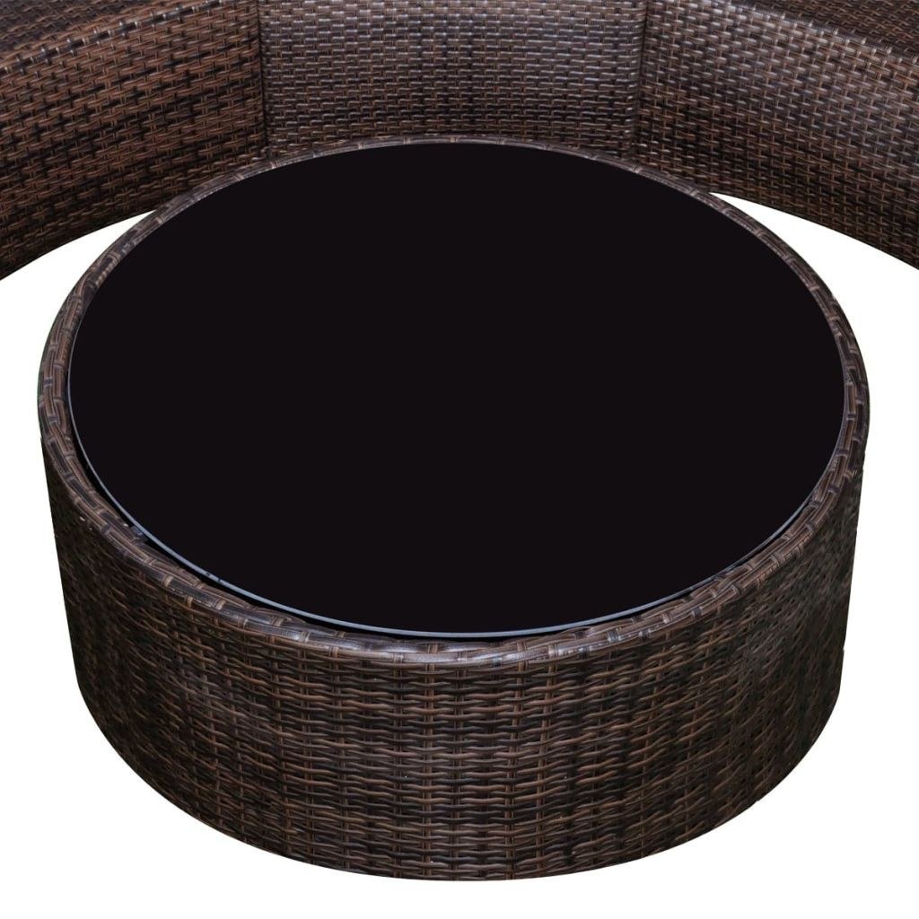Garden Sofa Set 21 Pieces Half Round Poly Rattan Brown S Garden Sofa Set 21 Pieces Half Round Poly Rattan Brown S 棕色 Tomtop