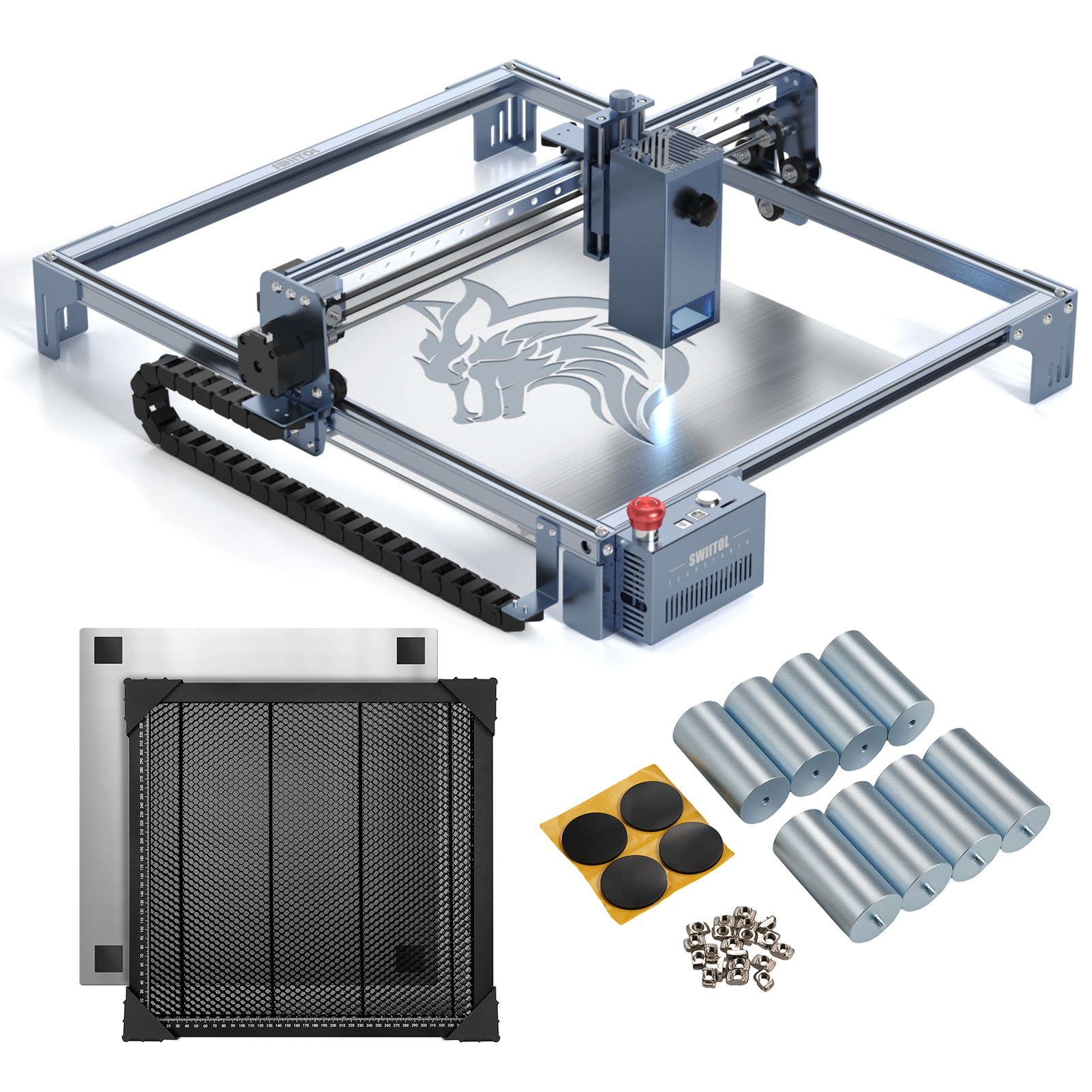 tomtop.com - [EU Warehouse] Swiitol C18 Pro 18W Laser Engraver + 400x400mm Honeycomb Working Table + 8Pcs Height Raised Footpad, 379€