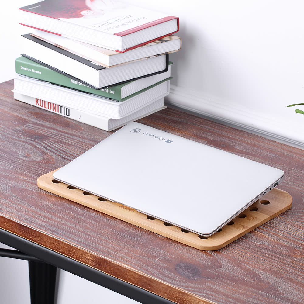 Samdi Bamboo Laptop Tray Lap Desk Universal Cooling Stand Desktop Samdi Bamboo Laptop Tray Lap Desk Universal Cooling Stand Desktop Reading Board Air Ventilation For Notebook