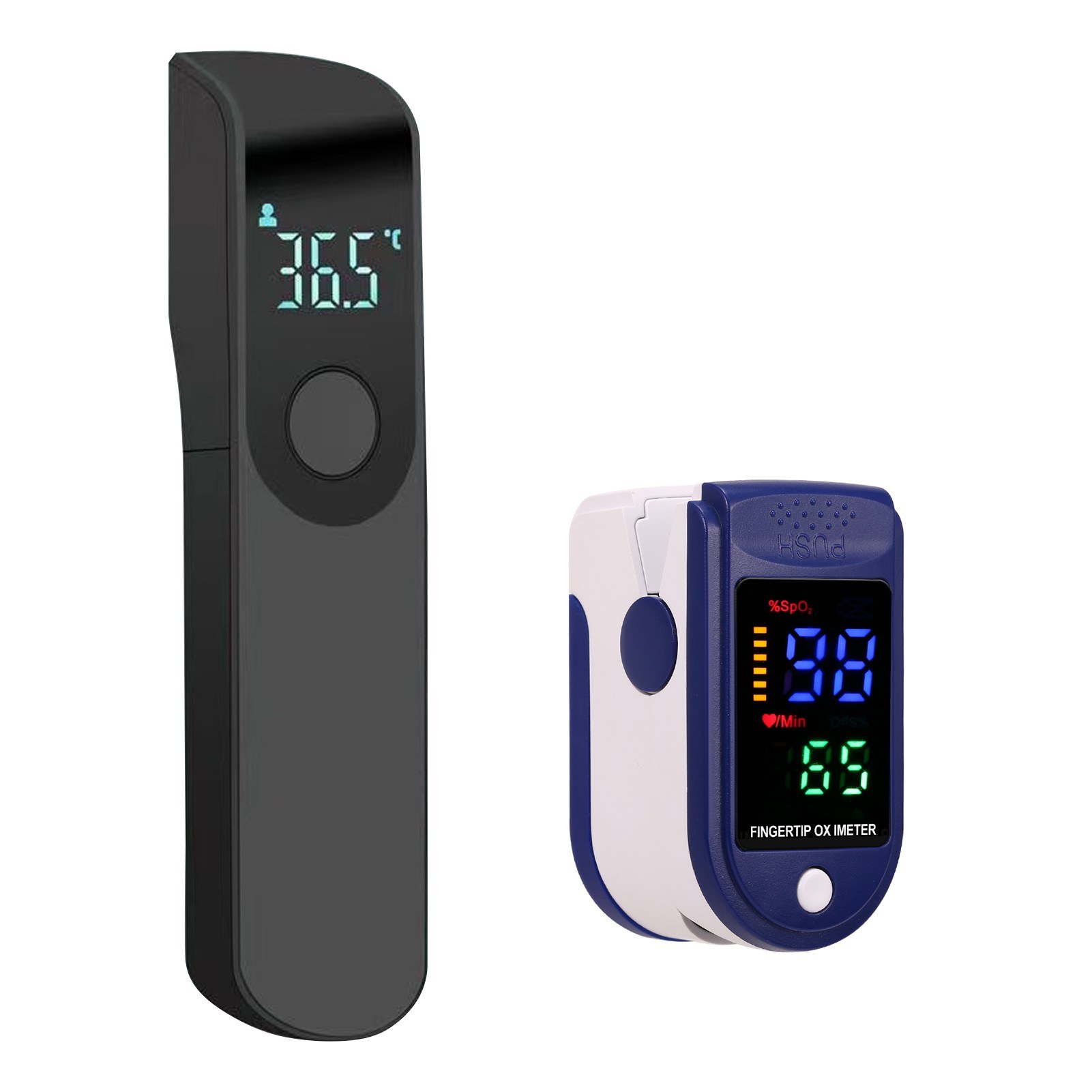 Cafago - 79% OFF Fingertip Pulse Oximeter+ Handheld Non-contact Infrared Thermometer,free shipping+$11.97