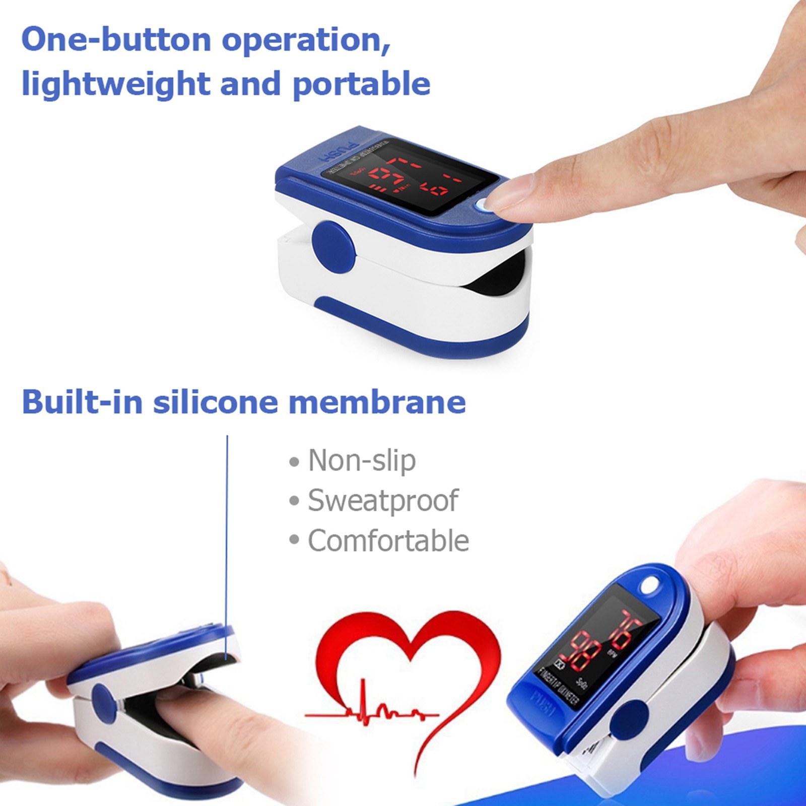 Fingertip Pulse Oximeter with Non Contact Forehead Thermometer