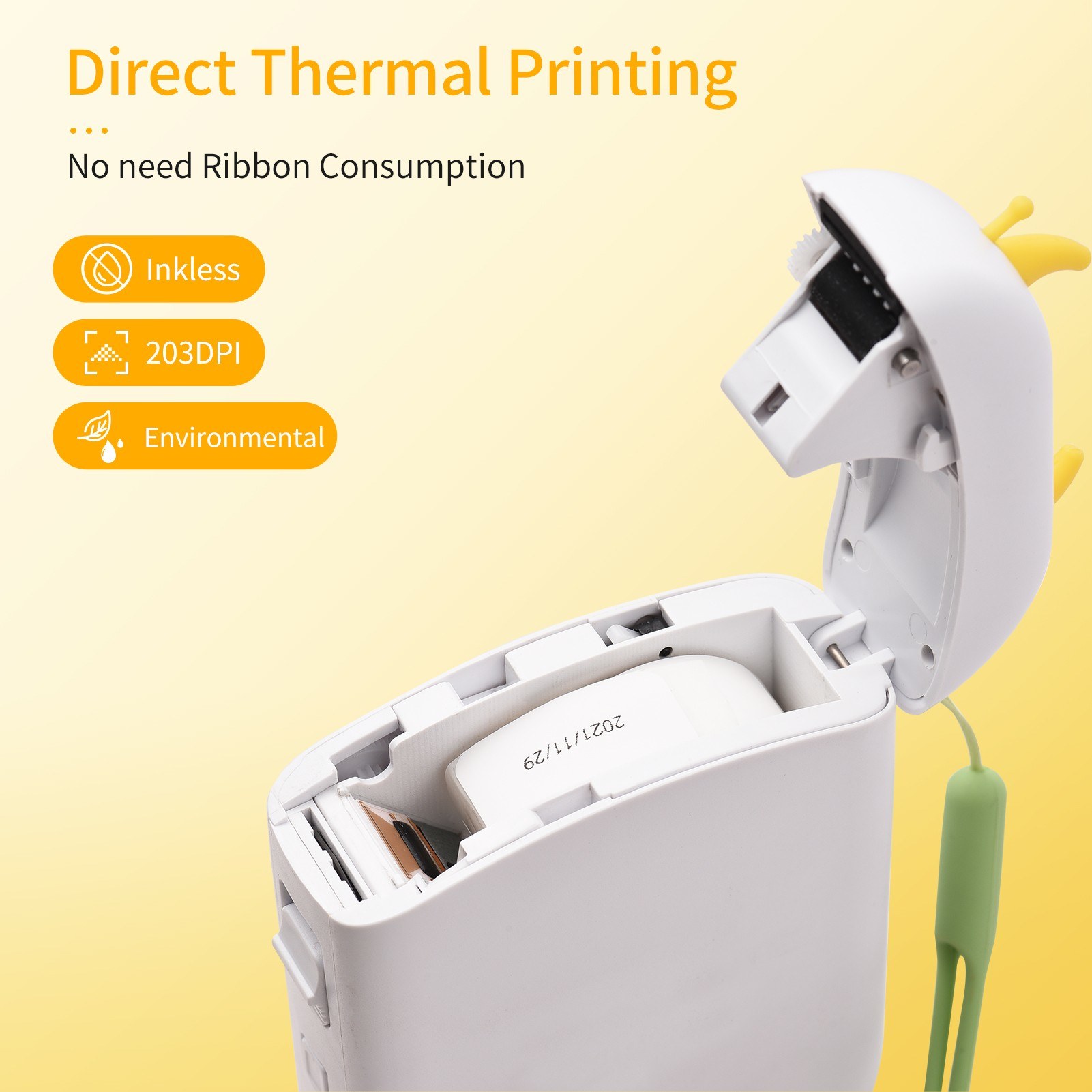 Label Maker Machine Mini Pocket Thermal Label Printer with 5 Roll Thermal Labels 0.6x1.1in/15x30mm All in One BT Connect 203DPI Prince Tag DIY Date ...