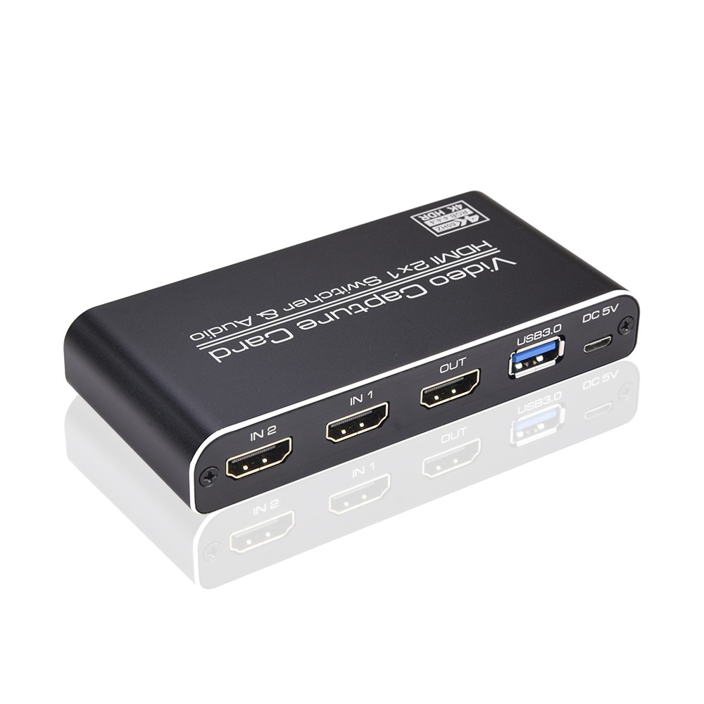 NK-X6 HDMI to USB3.0 Video Capture Card 4K 1080P HDMI 2-in-1 Switcher&Audio Compatible with PS4/XBOX/Recording/Live Streaming