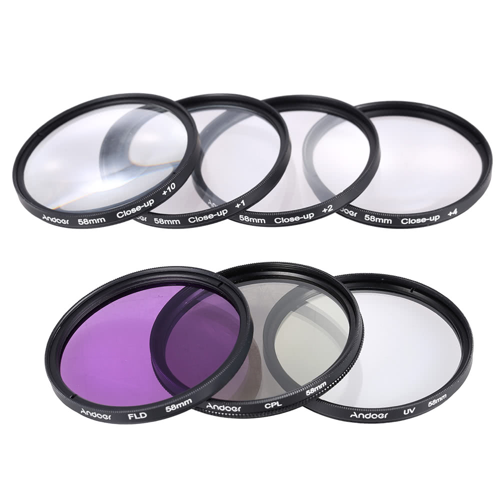 Best Andoer 58mm UV + CPL + FLD + Closeup Lens Filter Kit with Sale