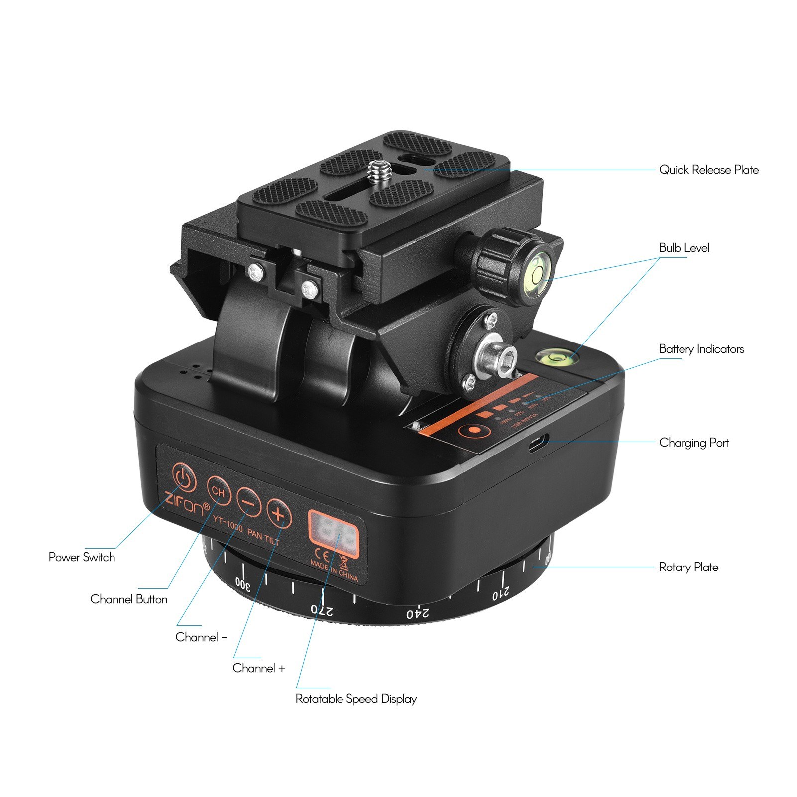 ZIFON YT-1000 2.4G Wireless Control Automatic Tripod Head