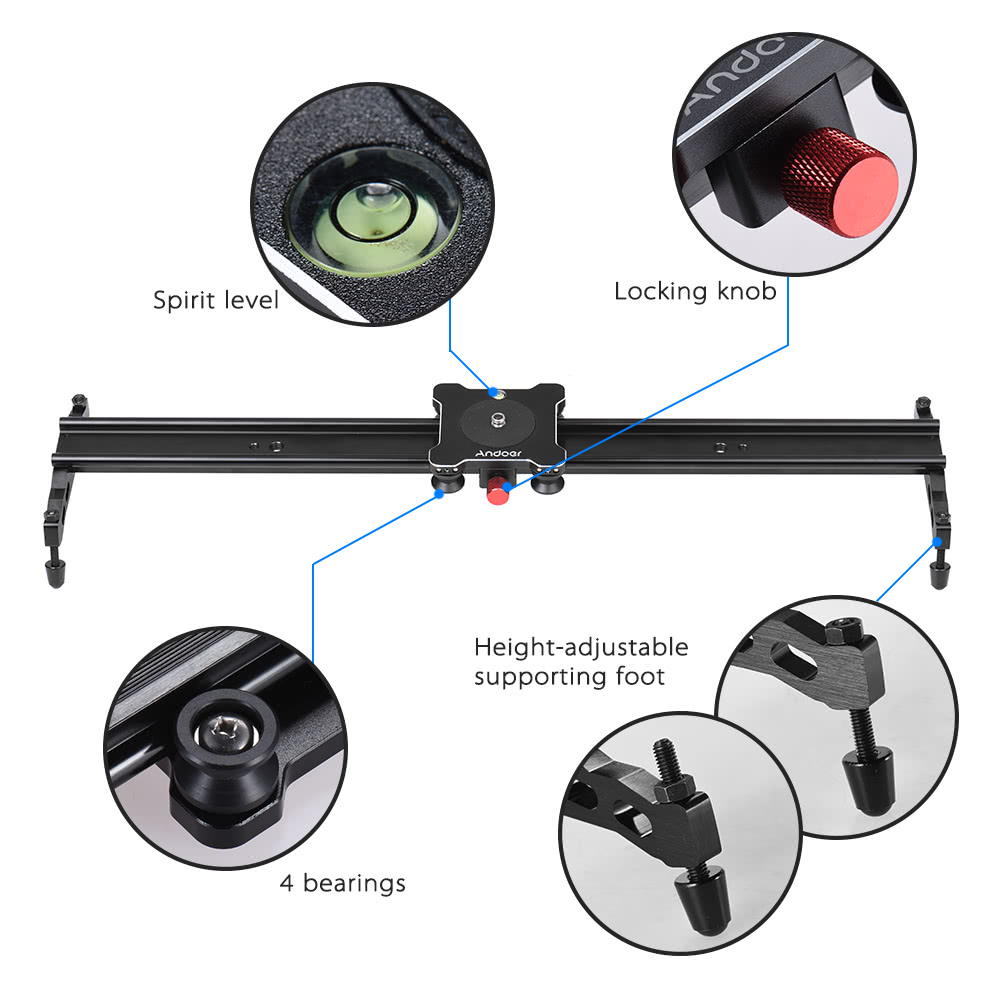 andoer 60cm 24 quot 4 bearings slider rail track slider aluminum alloy stabilizer for andoer 60cm 24 quot 4 bearings slider rail track slider aluminum alloy stabilizer for