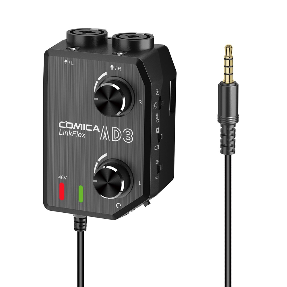 CoMica LINKFLEX AD3 Two-channels XLR/3.5mm/6.35mm-3.5mm Audio Preamp Mixer / Adapter / Interface