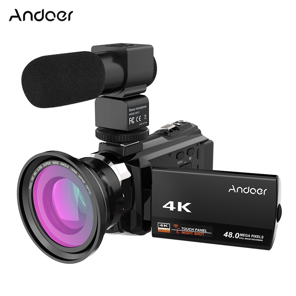 Videocámara Andoer 4K 1080P 48MP con cámara de video