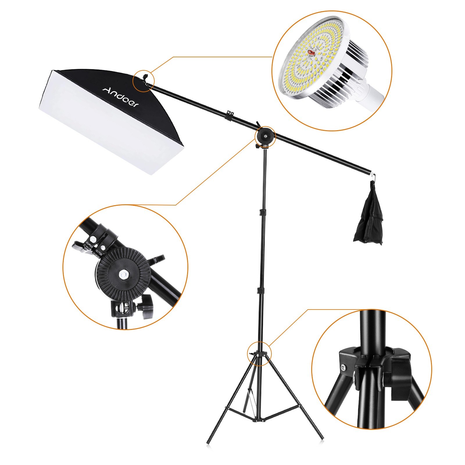 Remote Control * 2 Andoer Studio Photography Light kit Softbox Lighting Set with 85W 2800K-5700K Bi-color Temperature LED Light * 2 2M Light Stand * 2 Carry Bag * 1 50x70cm Softbox * 2 Remote Control * 2 Andoer Studio Photography Light kit Softbox Lighting Set with 85W 2800K-5700K Bi-color Temperature LED Light * 2 2M Light Stand * 2 Carry Bag * 1 50x70cm Softbox * 2