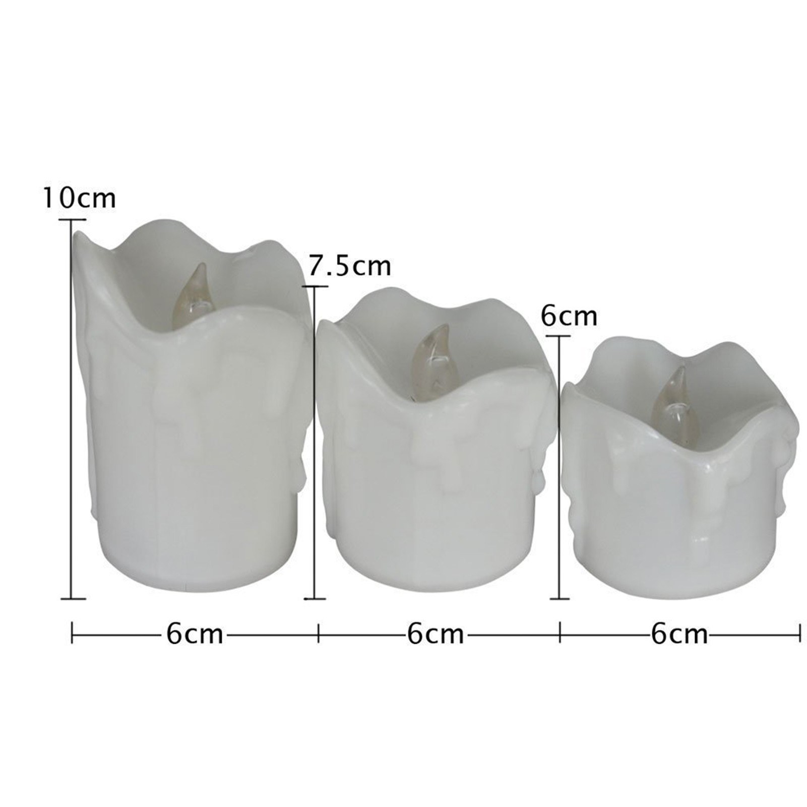 3Pcs Simulation Melting Candle Lamps Set Remote Control Birthday Party Christmas Decoration