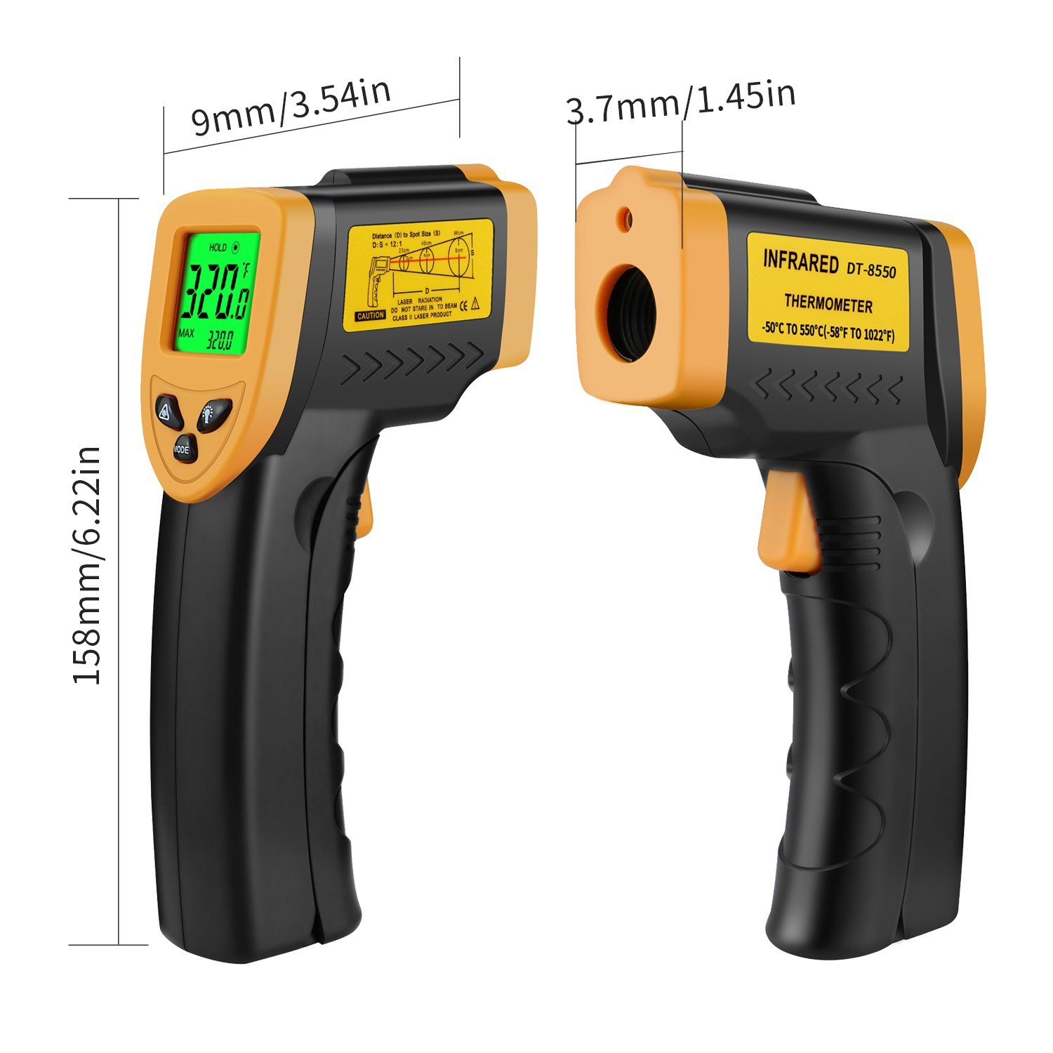 DT8550 Portable NonContact Digital IR Infrared Thermometer Handheld