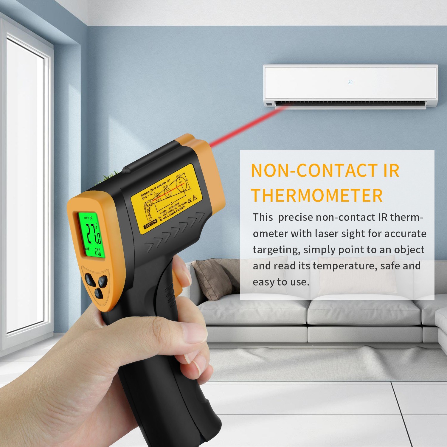 DT8550 Portable NonContact Digital IR Infrared Thermometer Handheld