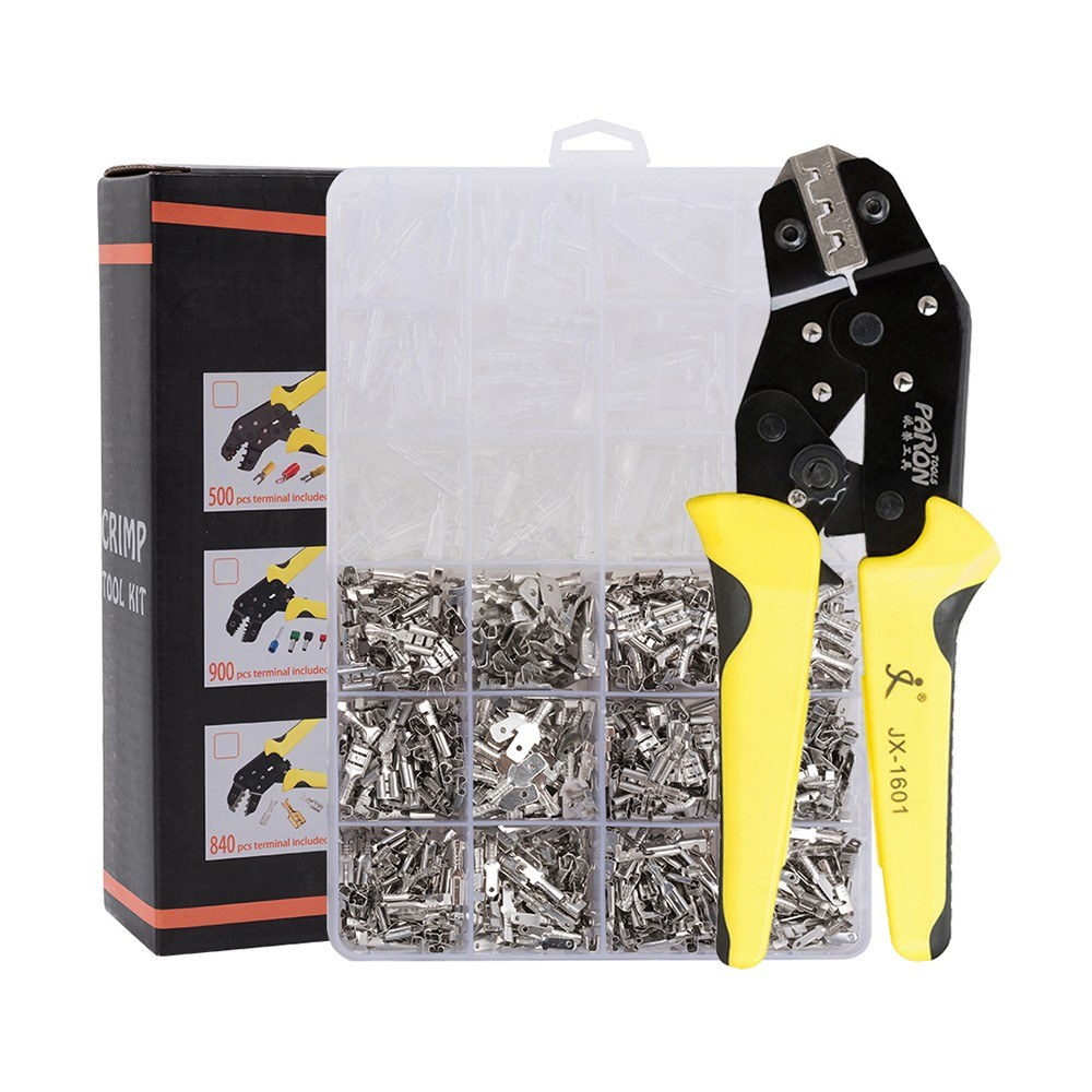 Wire Terminals Crimping Tool Insulated Ratcheting Crimper Kit of AWG 26