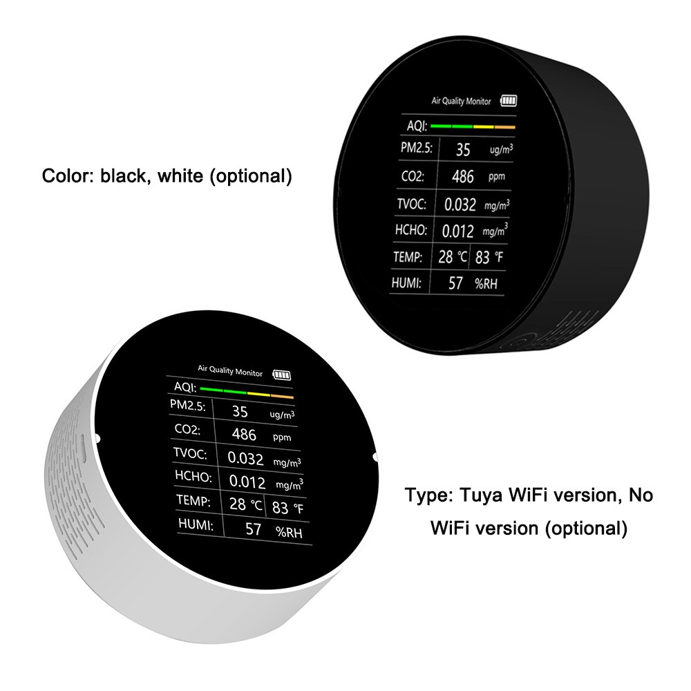 Tuya WiFi Multifunctional Air Quality Detector 7 In 1 PM2.5 TVOC CO2