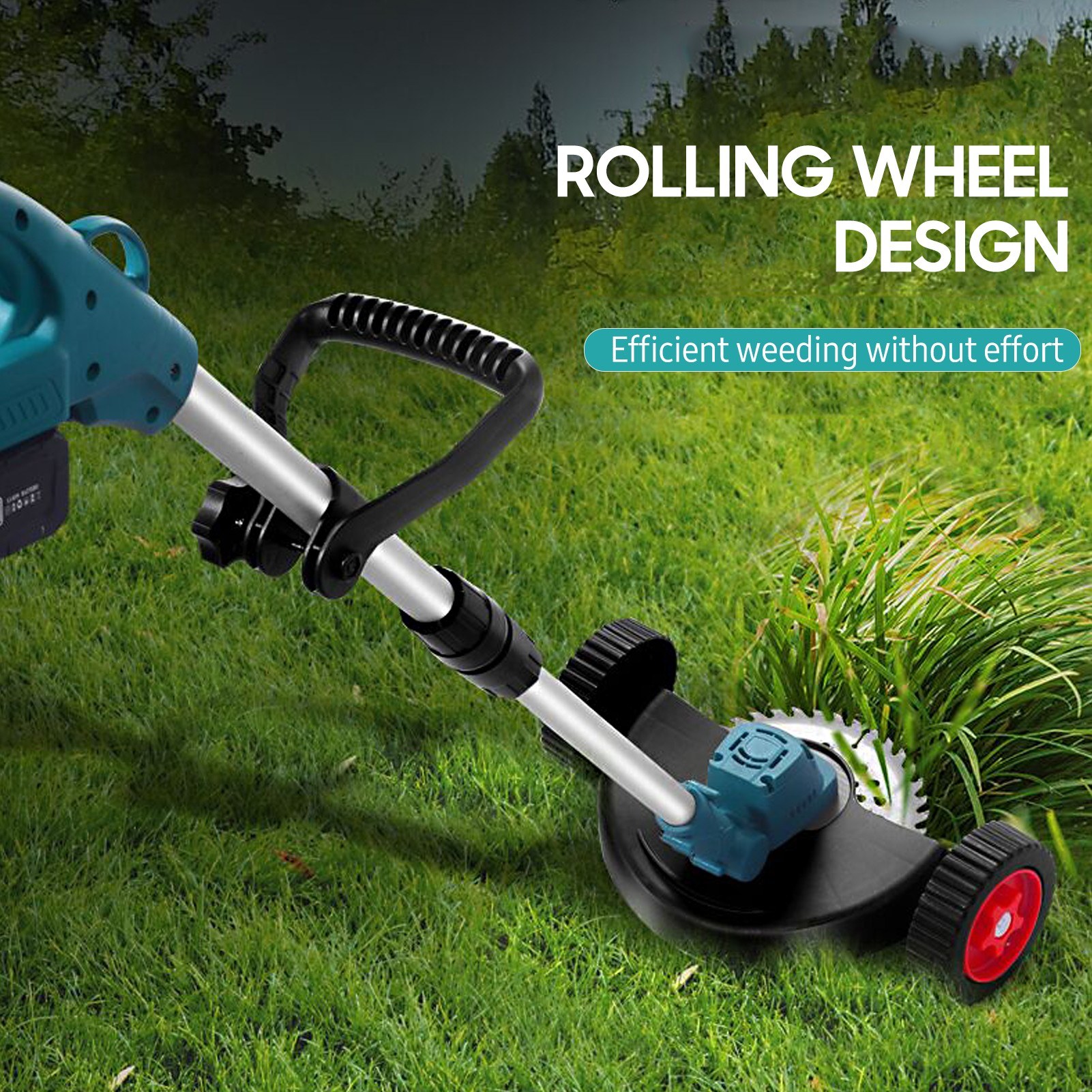Portable Brushless Handheld Lawn Mower Electric Grass Cutter Cordless Grass Trimmer, Adjustable