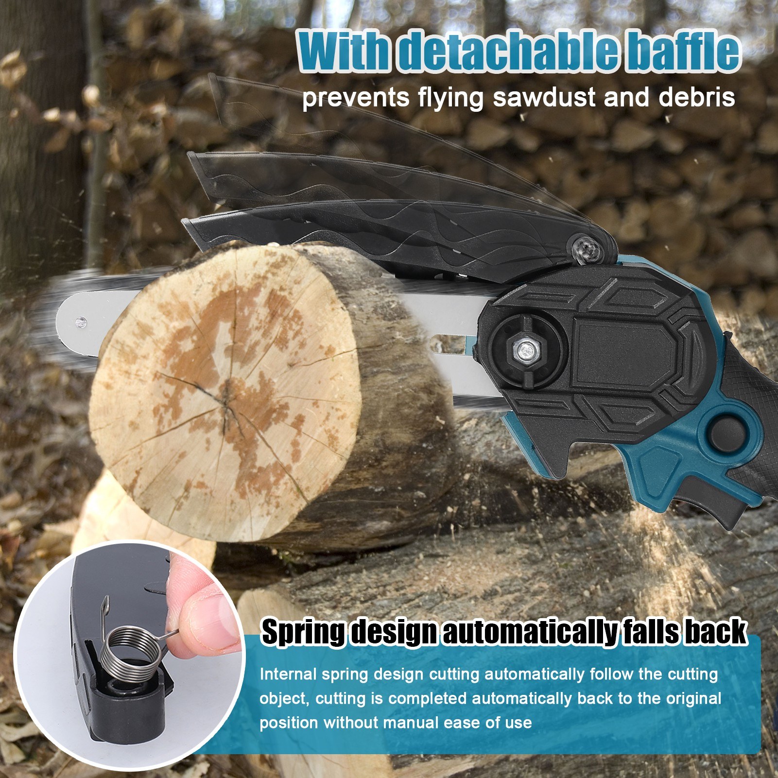 21V 6inch Portable Electric Pruning Saws Small Wood Splitting Chainsaw