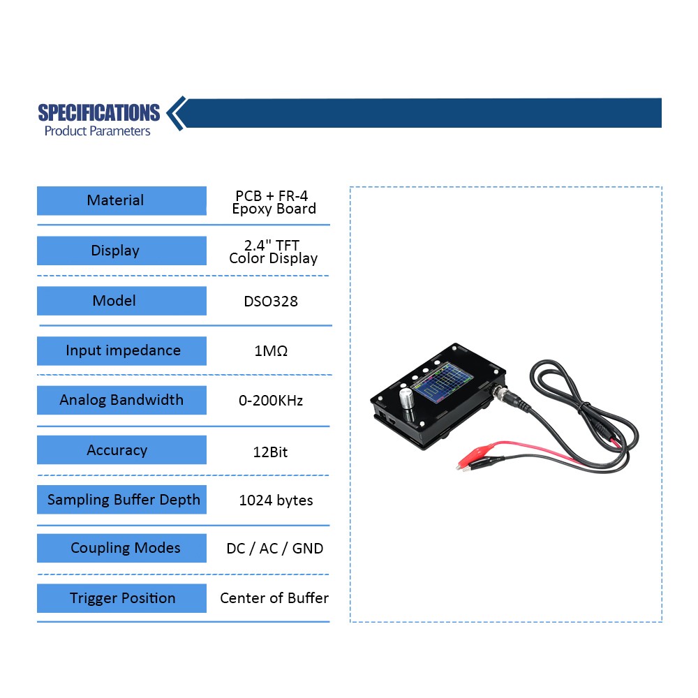 DSO328 2.4" TFT Handheld Pocket-size Digital Mini Oscilloscope DIY Kit Parts with Case