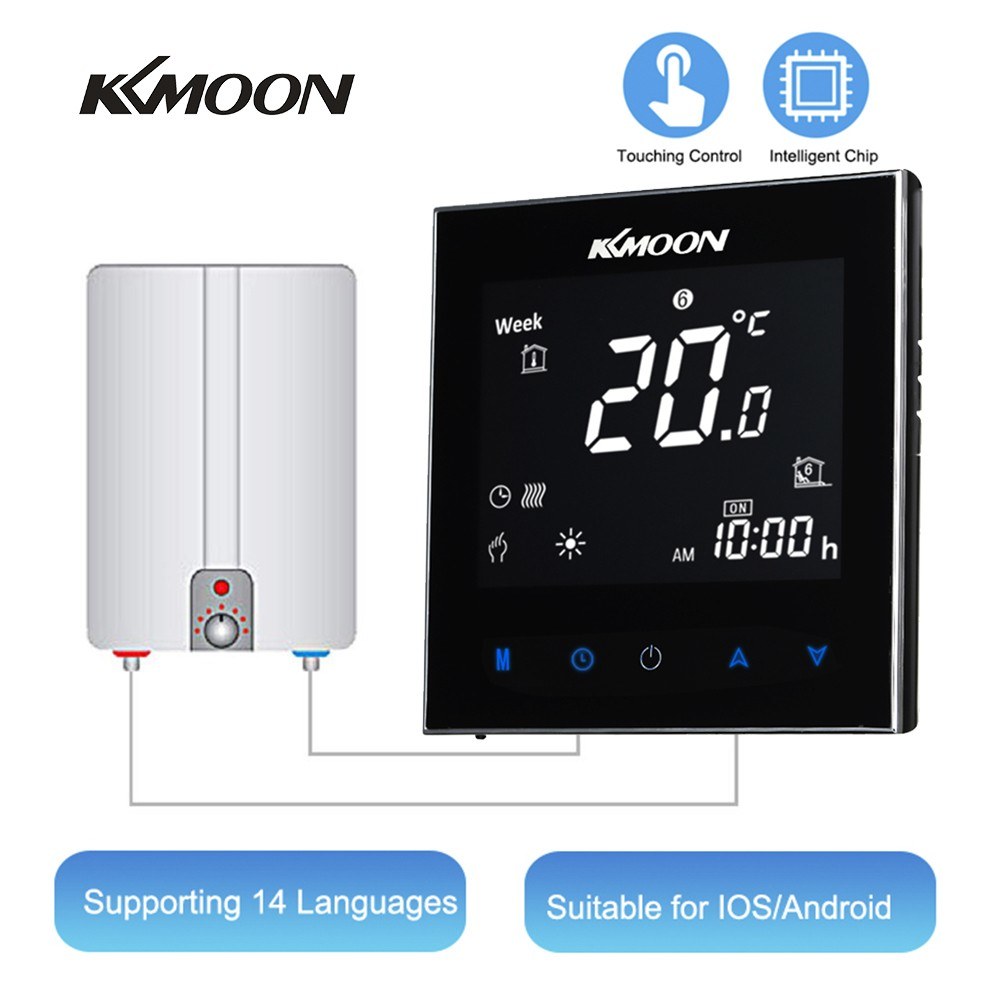 Water Heating Touch Screen LCD Display Room Thermostat for Gas Boiler Temperatur