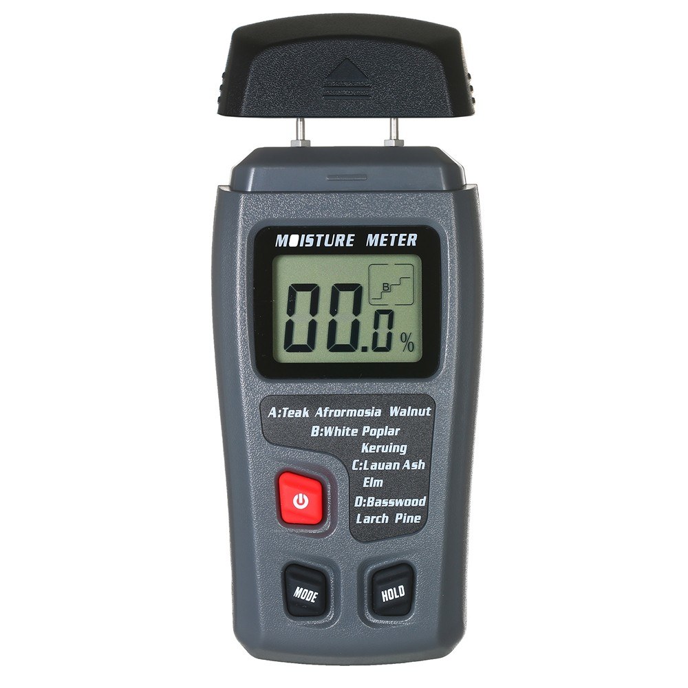 Wood Moisture Test Moisture Meter 4 Modes Portable Hygrometer Pin Type Timber Humidity Instrument Handheld Water Leak Detector LCD Display