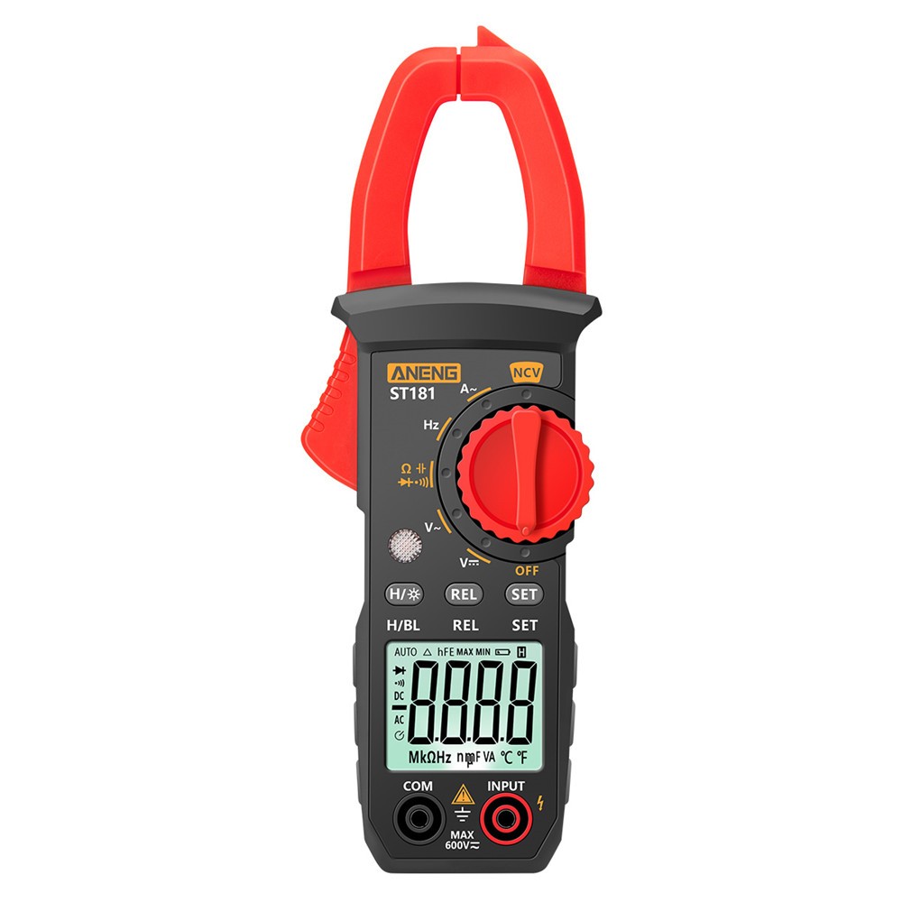 ANENG ST181 4000 Counts Digital AC Current Clamp Meter 400A Automatic Range Multimeter with Backlight Voltage Meter Clamp Gauge NCV Test Clamp Ammeter Universal Meter Tester Measuring Capacitance/ Diode / AC Current / AC/DC Voltage / Resistance / Frequency