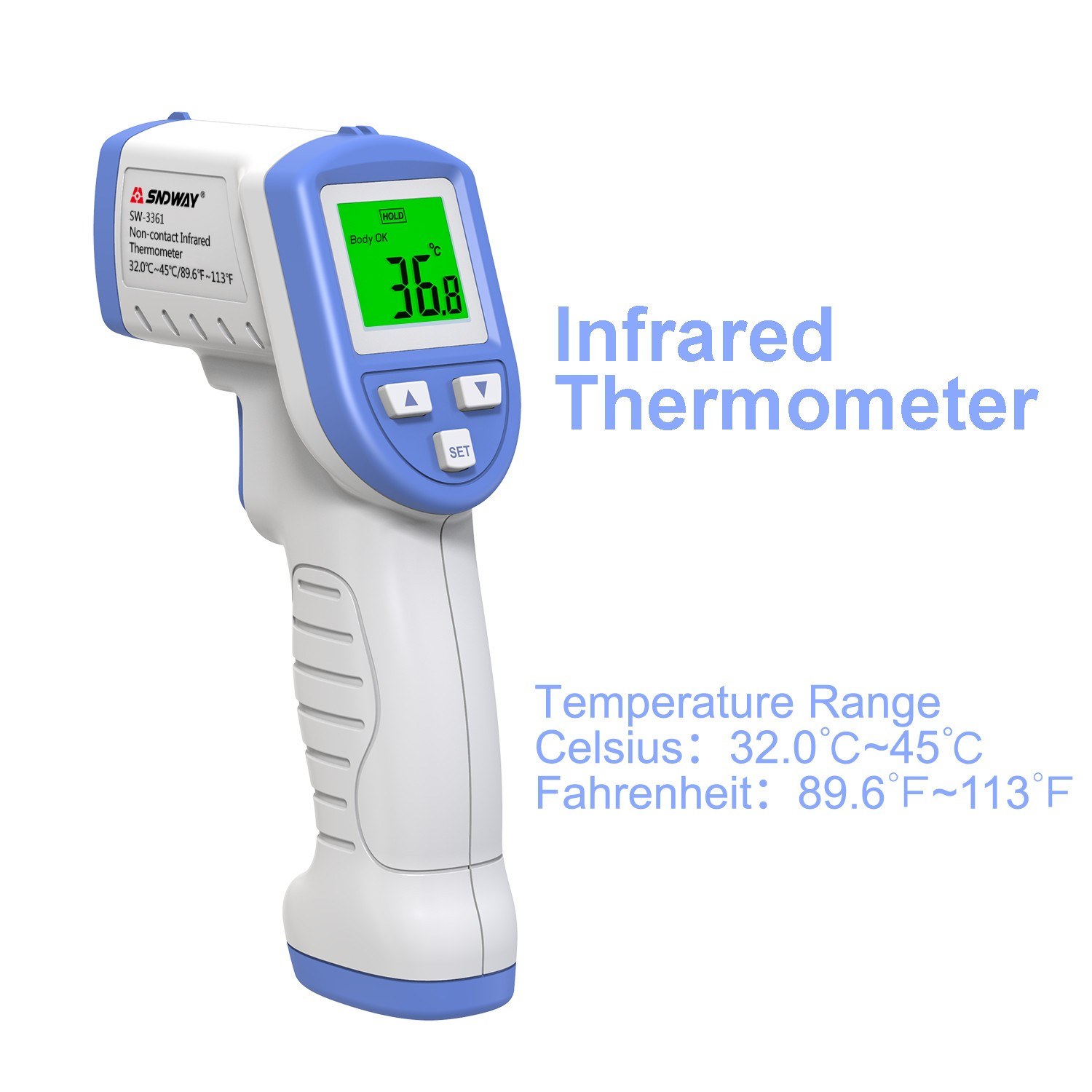 SNDWAY Noncontact Infrared Thermometer Digital IR Thermometer Handheld